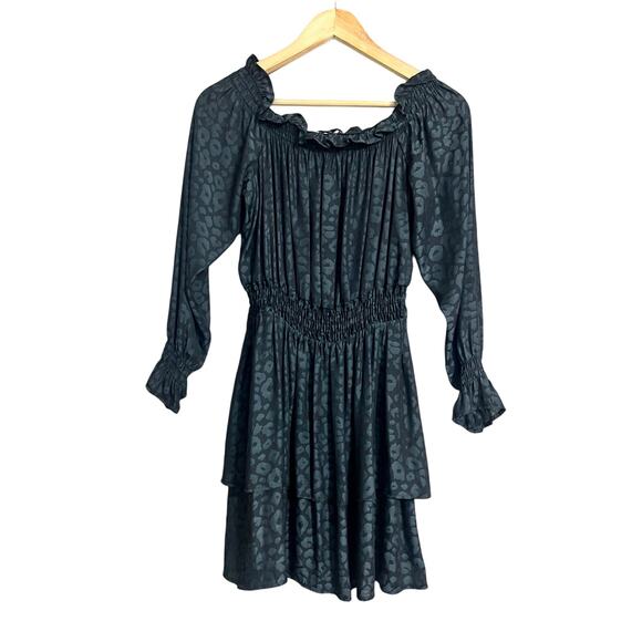 Show Me Your Mumu Black Leopard Ruffled Dress Small - Picture 1 of 6